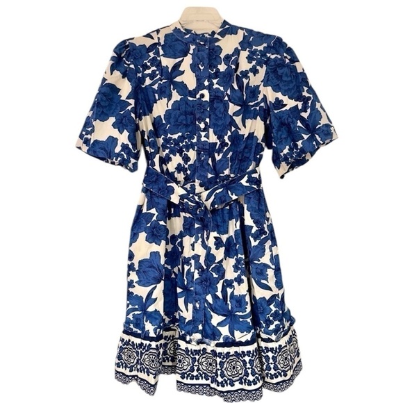 New JOIE Floral Puff Sleeve Belted Dress - Picture 1 of 10